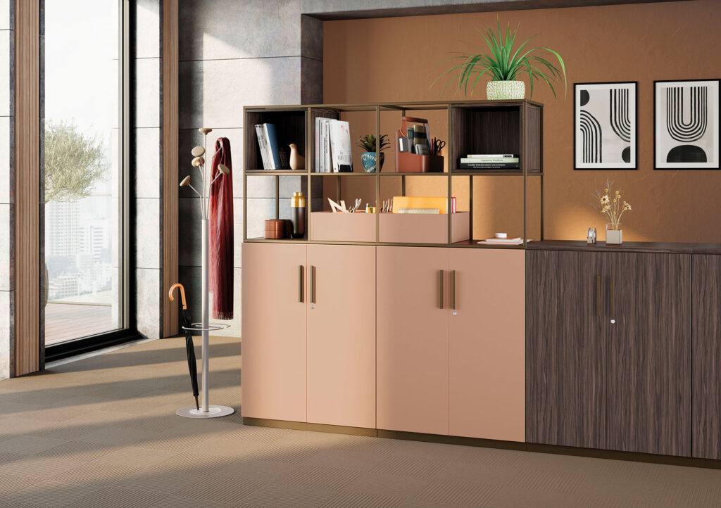 bureau professionnel-rangement-casier-bureaux-Armoires-portes-battantes-rehausse-smoov-design